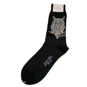 DE PIO Men's Italian Graphic Owl Print Socks, One  Size